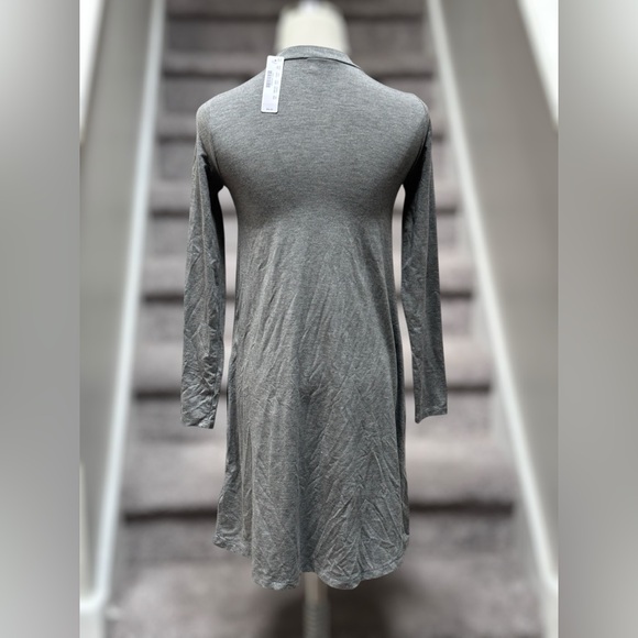 NEW J. Crew Mock Neck Heather Gray Modal Jersey Swing Dress Women XXS Capsule - Picture 6 of 11